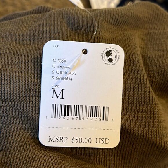 FREE PEOPLE LADIES BOULEVARD COTTON CROP TOP SIZE MEDIUM COLOR OREGANO NWT - Picture 7 of 7